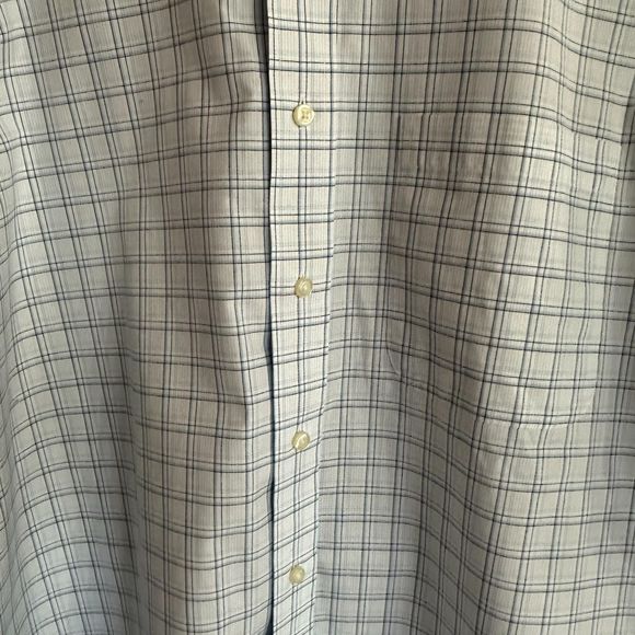 Jos. A. Bank Light Blue & White Plaid Long-sleeve Dress Shirt, Large, Pre-owned - Picture 5 of 7